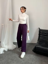 Beli Lastikli Scuba Kumaş Pantolon 8935 - Mor